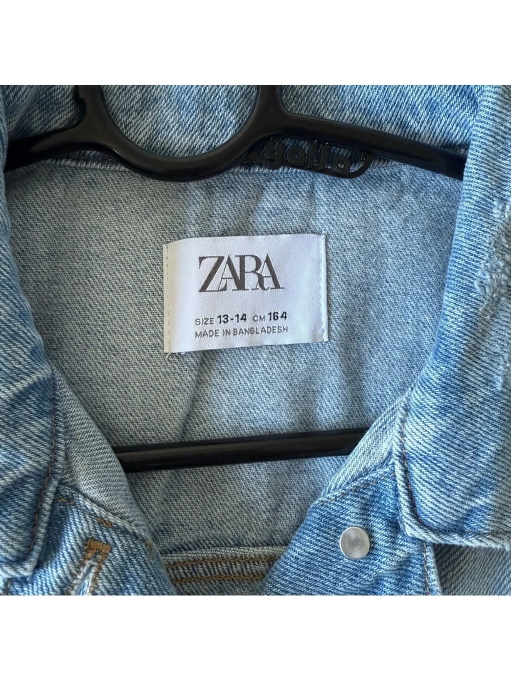 New ZARA NWOT Kids Light Blue Denim Jacket